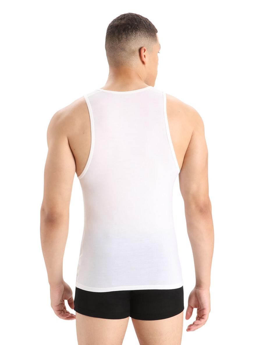 Sous Vêtement Icebreaker Merino Anatomica Tank Top Homme Blanche | FR 1286RVDW